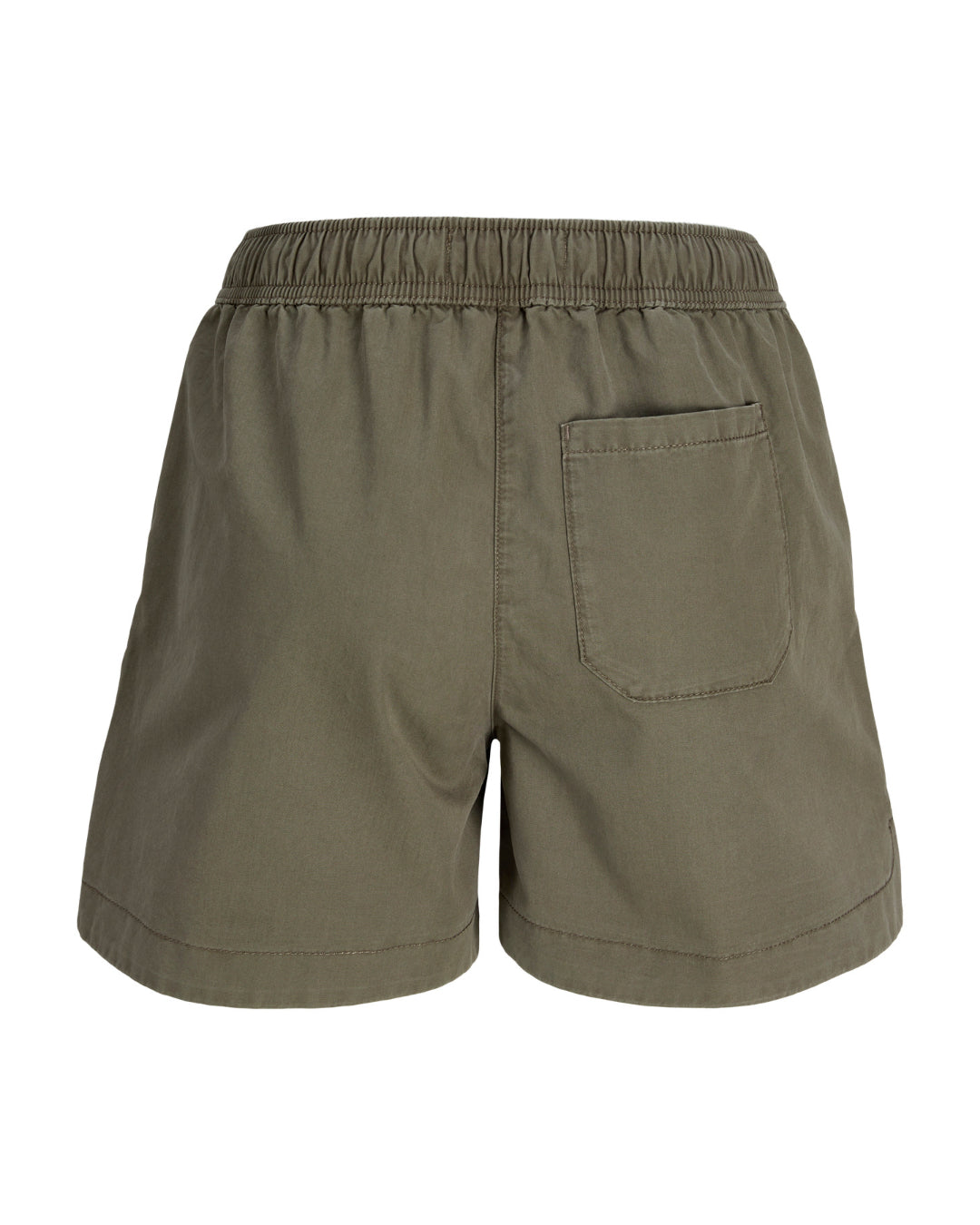 Produktbillede af kaki farvede SKY shorts. Set bagfra. Fra BySofieSønderby