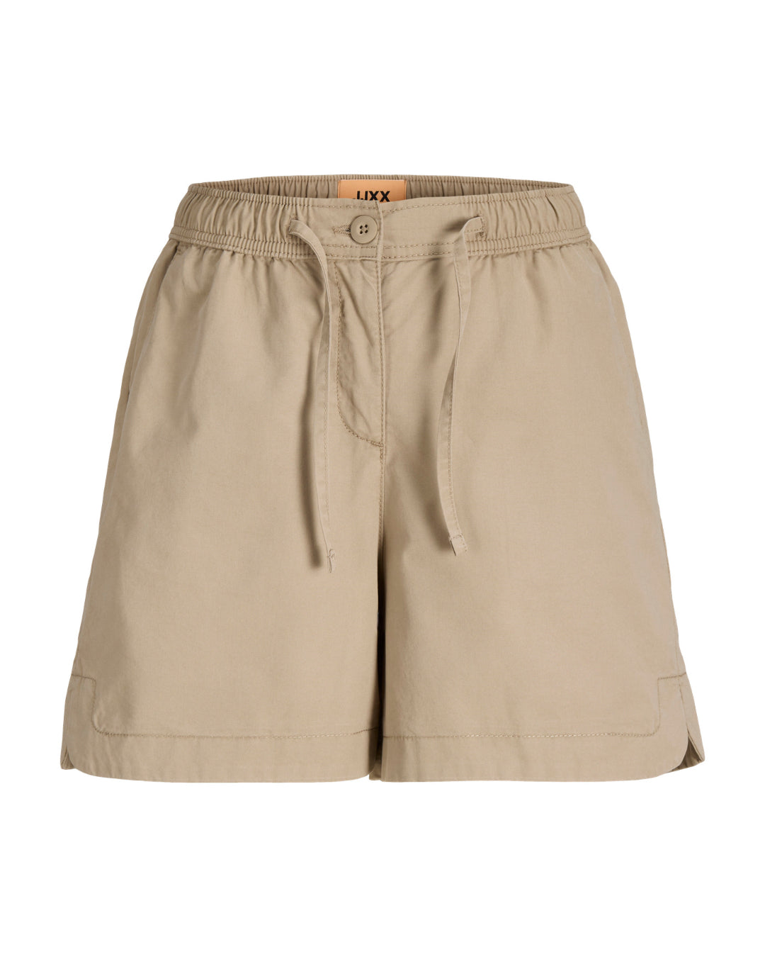 Produktbillede af sand farvede SKY shorts. Set forfra. Fra BySofieSønderby