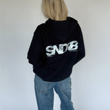 SNDRB hoodie, navy/grå camouflage
