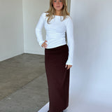 SOPHIA maxi nederdel, brun