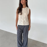 SOPHIA strikket top, beige