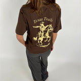 COWBOY t-shirt, brun/beige