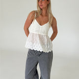 THALIA strop top, hvid