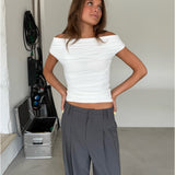 THORA one shoulder top, hvid