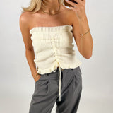 TINA strikket top, creme