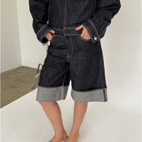 TOKYO fold up jorts, mørkeblå