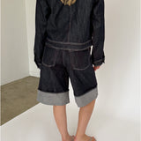 TOKYO fold up jorts, mørkeblå