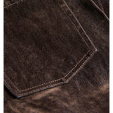 Detaljefoto af brune Tokyo jeans. Fra BySofieSønderby