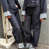 TOKYO wide leg jeans, mørkeblå