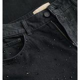 Detaljebillede af sort TOKYO bukser med sorte glimmersten. Fra BySofieSønderby.