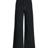 Produktbillede af sort TOKYO bukser med sorte glimmersten. Set forfra. Fra BySofieSønderby.