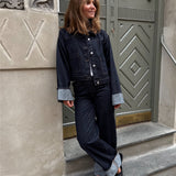TOKYO wide leg jeans, mørkeblå