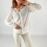 VIBEKE blonde bluse, hvid