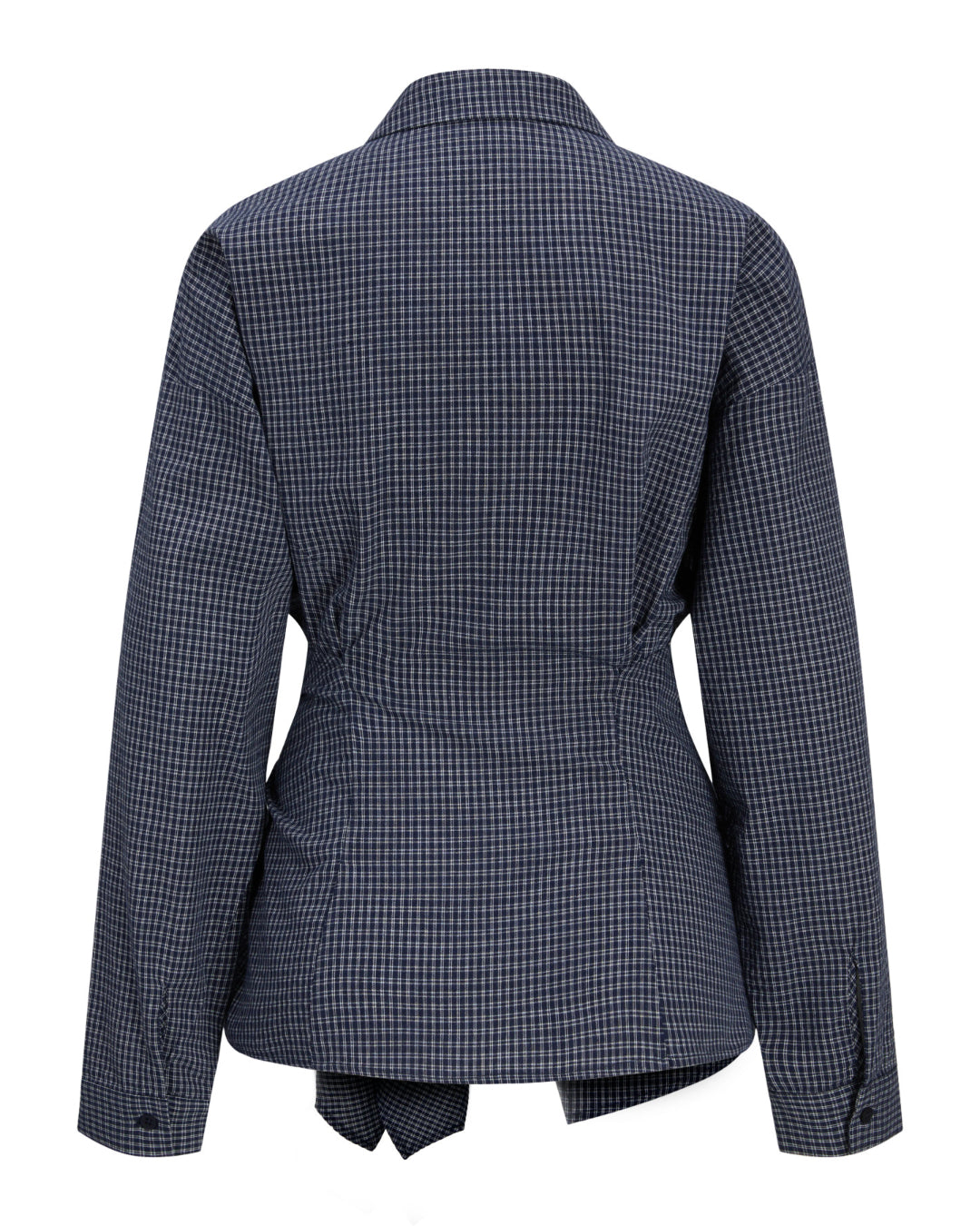 Produktbillede af VIOLA skjorte i navy. Set bagfra. Fra BySofieSønderby