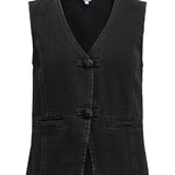 Produktbillede af sort ZARAFINE vest. Set forfra. Fra BySofieSønderby.