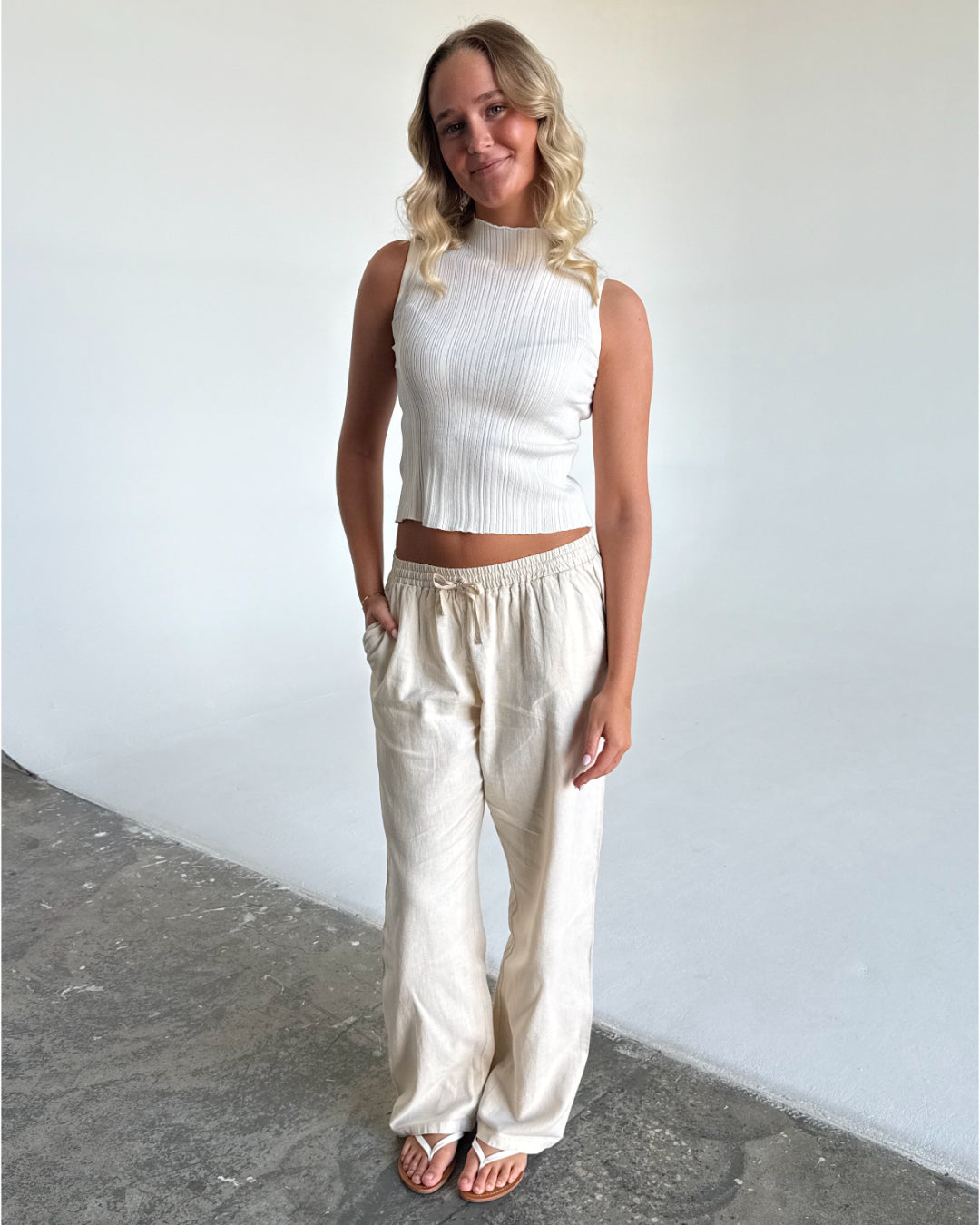 ZARA hørbukser beige