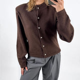 ZARI strik cardigan, brun