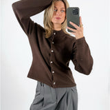 ZARI strik cardigan, brun