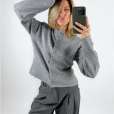 ZARI strik cardigan, grå