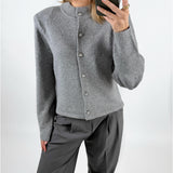 ZARI strik cardigan, grå