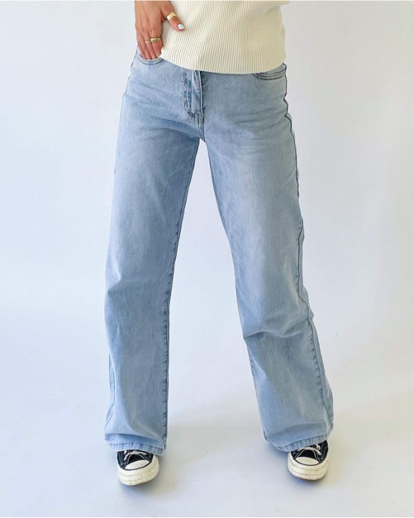 CARO wide leg jeans, lyseblå