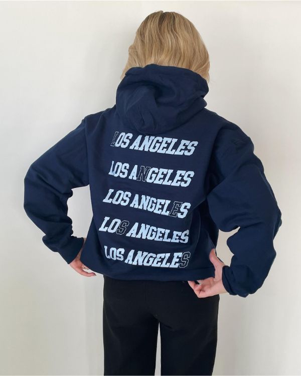 LOS ANGELES hættetrøje, navy/lyseblå