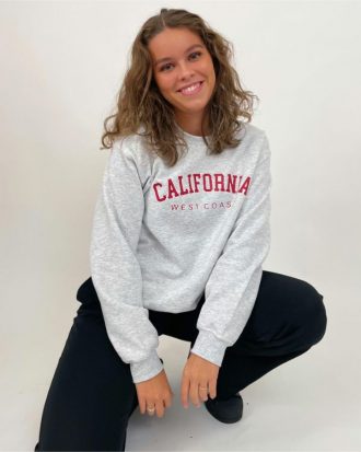 CALIFORNIA sweatshirt, grå/rød
