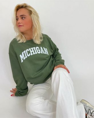 MICHIGAN sweatshirt, armygrøn