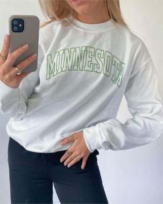 MINNESOTA sweatshirt, hvid/grøn