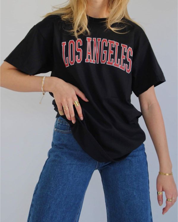LOS ANGELES t-shirt, sort/rød