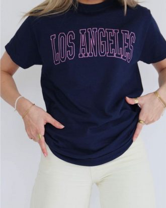 LOS ANGELES t-shirt, navy/pink