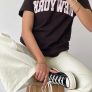 NEW YORK t-shirt, brun/lyserød