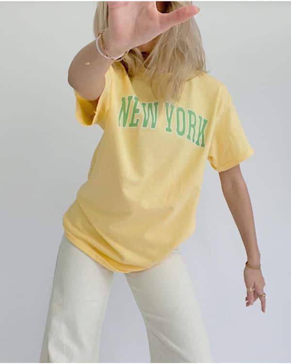 NEW YORK t-shirt, gul/grøn