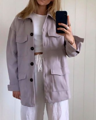 FLORA jakke, grå/lilla