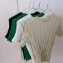 XENIA t-shirt, beige, hvid, grøn og sort