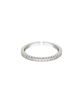 IBEN ring, sølvfarvet m/hvide sten