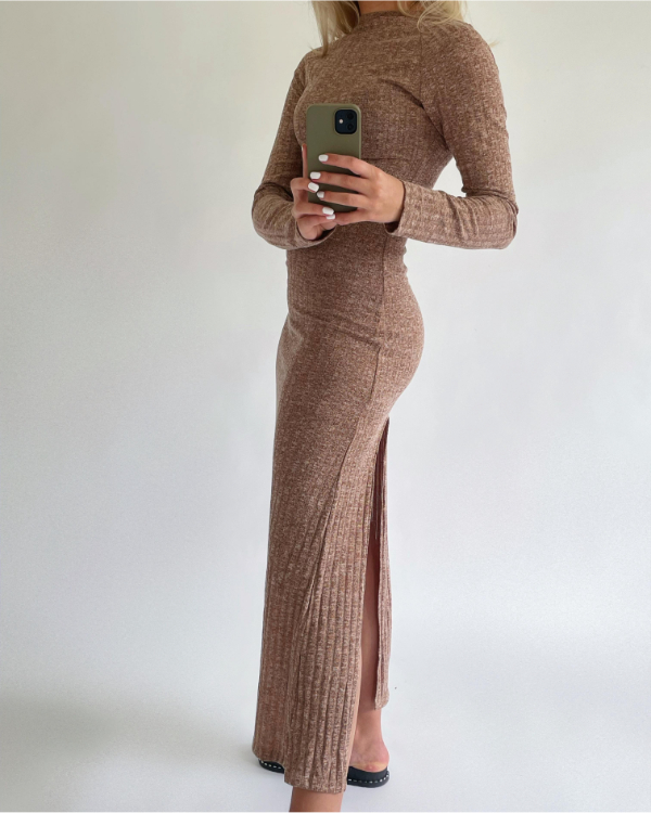 PAISLEY kjole, brun