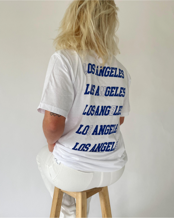 LOS ANGELES t-shirt, hvid/blå