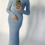 PAISLEY kjole, lyseblå