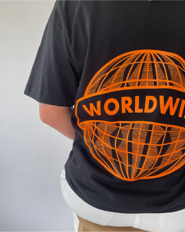 WORLDWIDE t-shirt, sort/orange