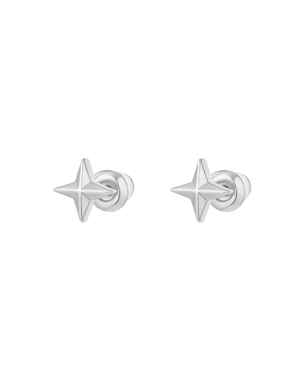 STAR øreringe, sølvfarvet