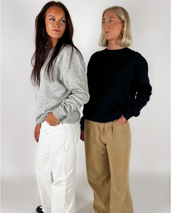 BASIC Sweatshirt, Sort Og Grå